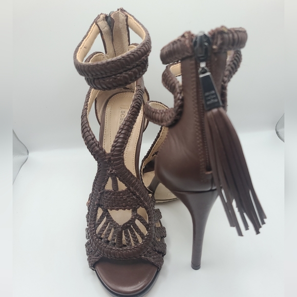 BCBG Maxazria Women's Tassle Strappy Open Toe Heel Shoe Size 5.5 - Picture 3 of 14